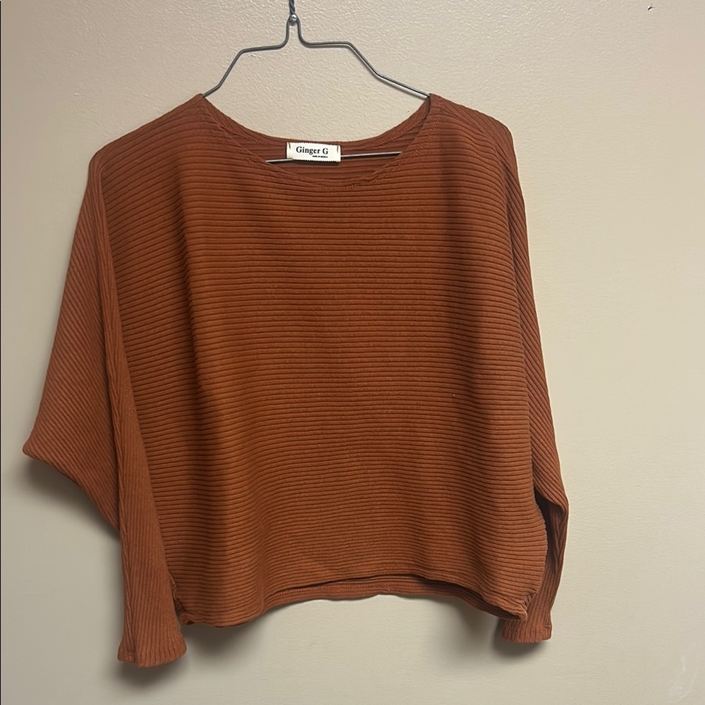 Ginger G Rust Ribbed Top